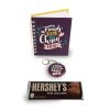 Kit de regalo personalizado libreta más chocolate más llavero